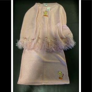 Vintage 90’s WARNER BROS.STUDIO STORE TWEETY Bird 2pc Set Girls Sz 10/12 NWT